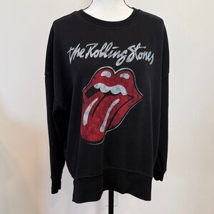 The Rolling Stones Black Vintage Print Sweatshirt Size Medium